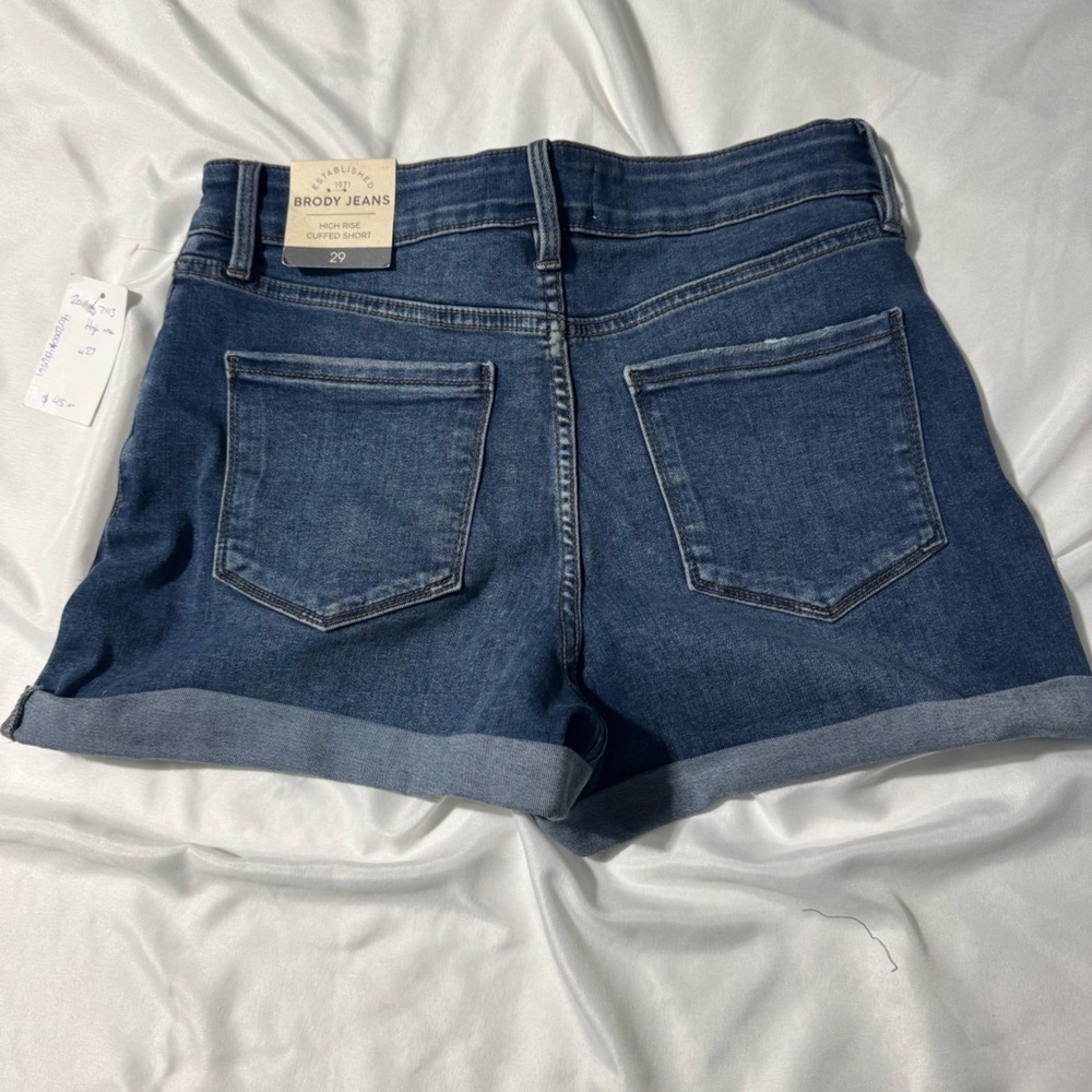 Bootlegger Brody Jeans Shorts -2 Pairs (1 NWT) High Waisted Cuffed Size 29 - Picture 10 of 12